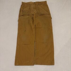 Genuine Dickies Mens Brown Duck Canvas Double Knee Carpenter Work Pants 34X30